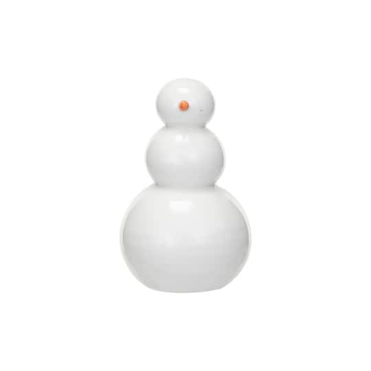 Hello Honey® 5" White Stoneware Snowman Décor